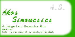 akos simoncsics business card