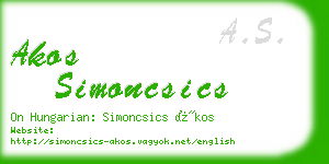 akos simoncsics business card